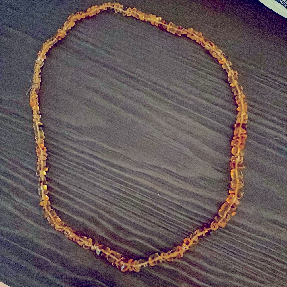 Real amber gemstone necklace